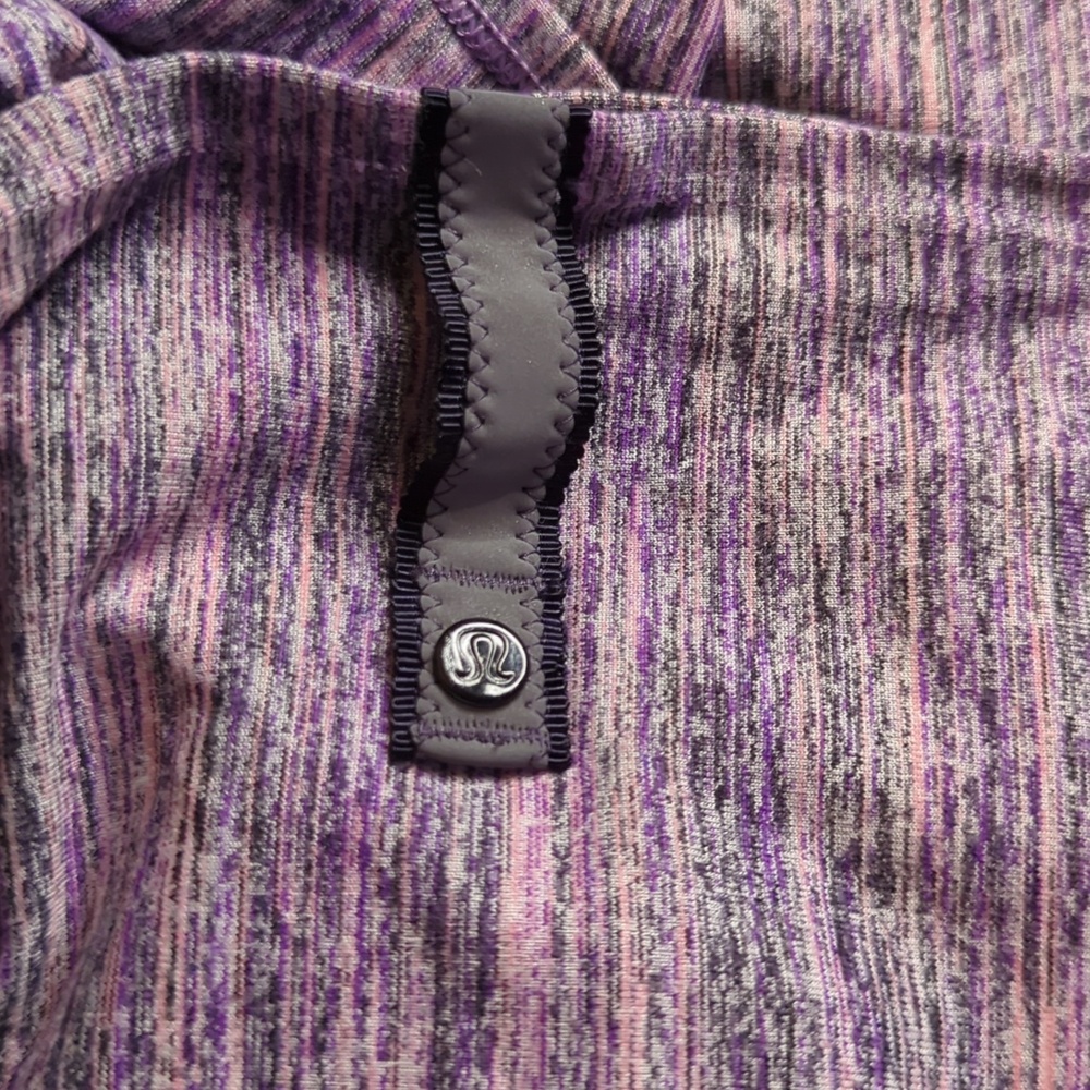 lululemon athletica Heathered Purple Space-Dye Women's Top with Silver Logo